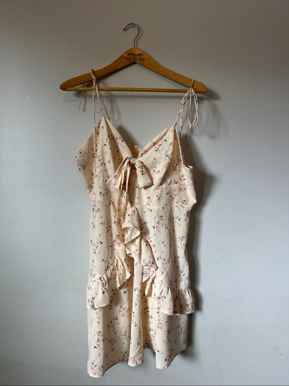 CIDER Cream Floral Ruffle Tie-Front‎ Sundress Women's Size 1XL